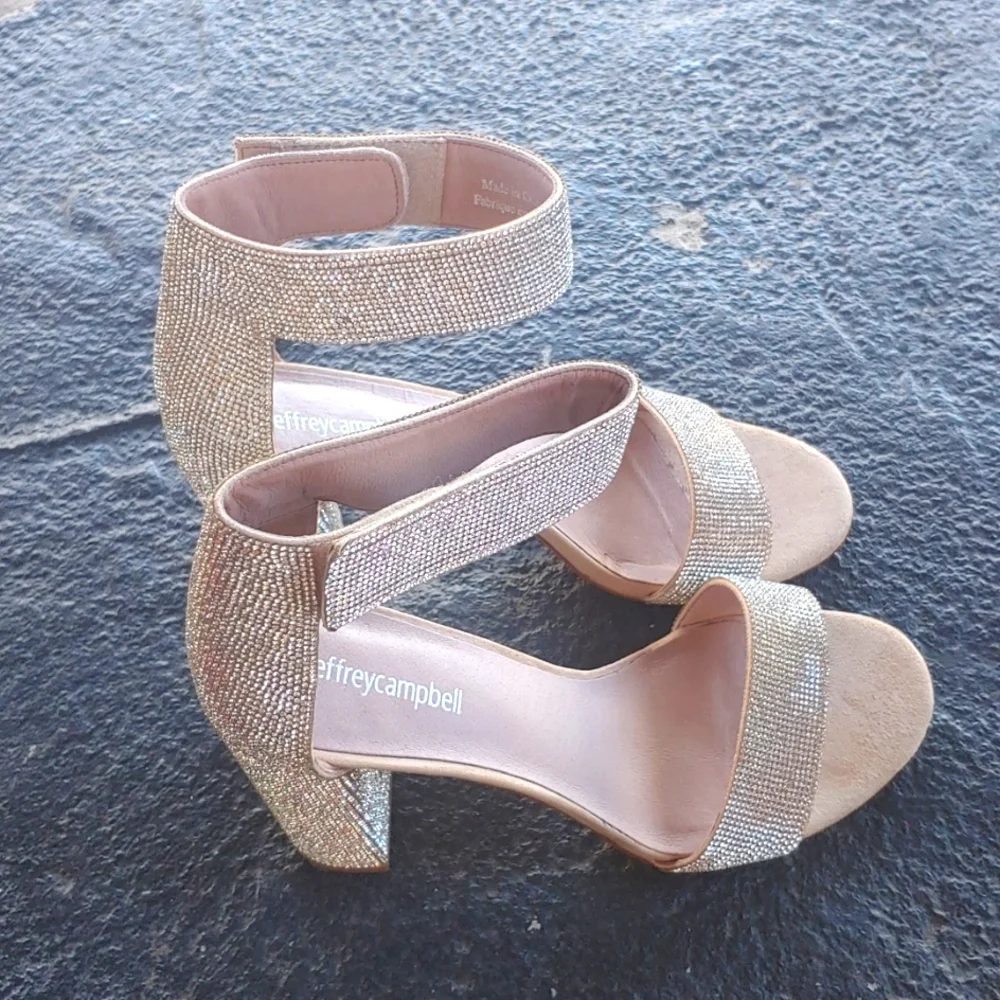 Jeffrey Campbell Lindsay Sandal Women rhinestone bling heels 9 - Picture 5 of 10